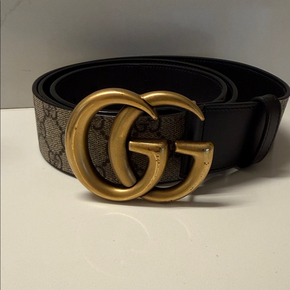 Gucci Men's Black and Brown Designer Belt